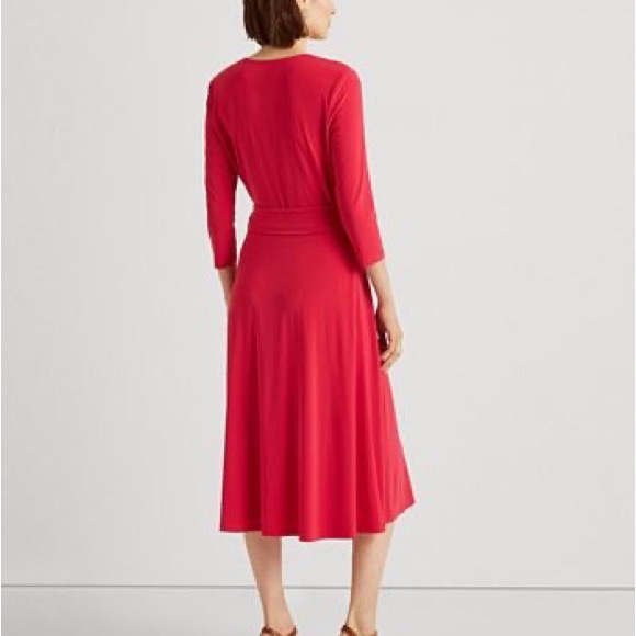 Lauren Ralph Lauren
Surplice V-Neck 3/4 Sleeve Faux Wrap Midi Dress  NWT - Picture 4 of 5